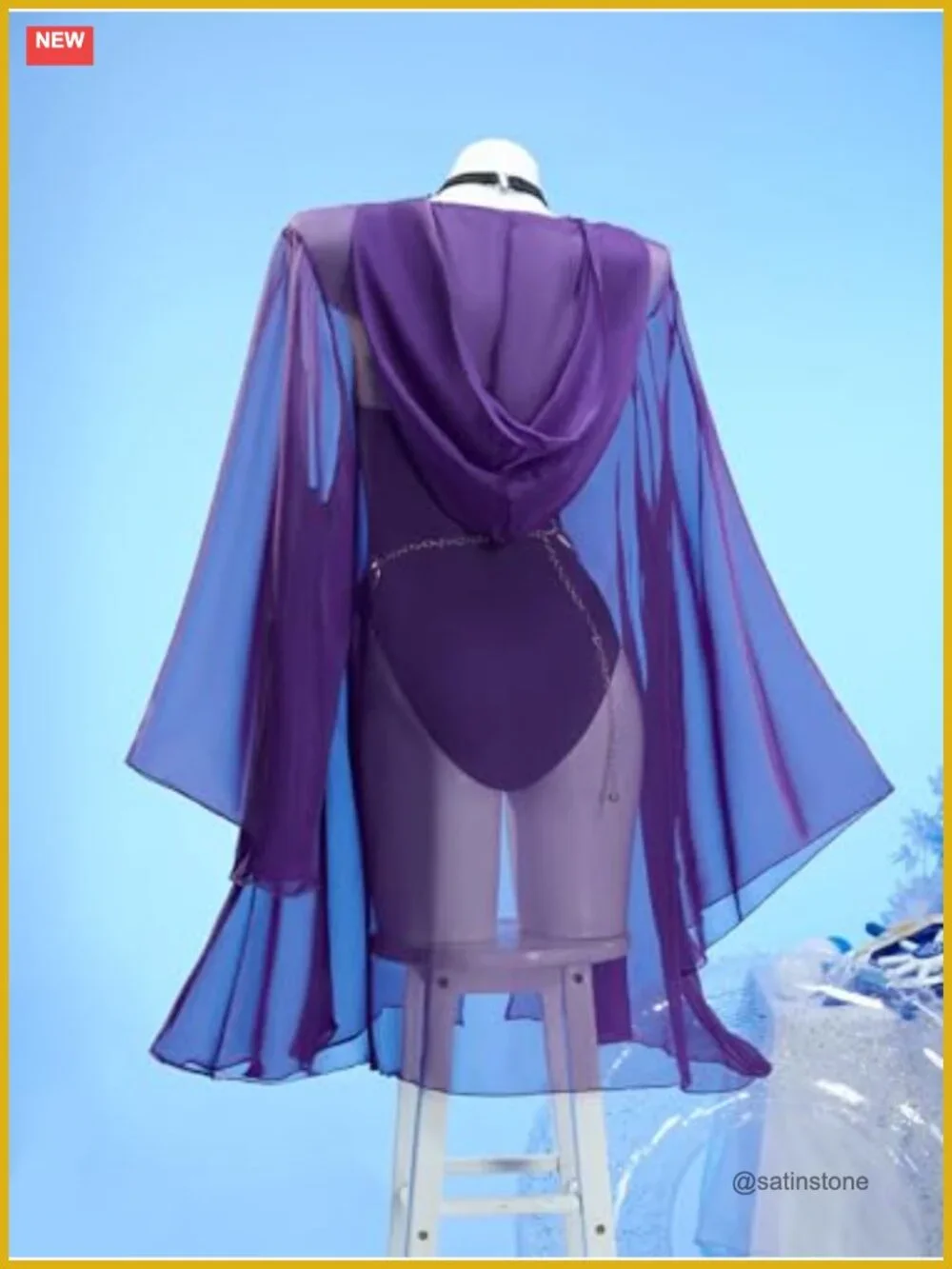 One Piece Swimsuit with Hooded Cape Cover Up Cosplay Bathing Suit